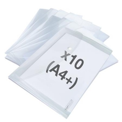 Irattartó tasak, A4+, PP, patentos, RAPESCO "Eco", áttetsző
