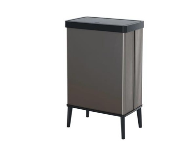 Fedeles szemetes, nyomógombos, 54 liter, CURVER "Verto High", szürke/fekete